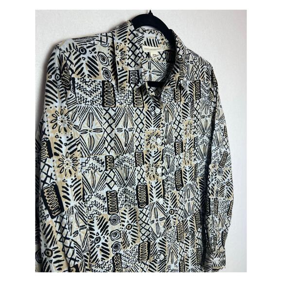 Appleseed's Petite Button Up Floral Print Adjustable Sleeve Blouse Size PS - Picture 4 of 10